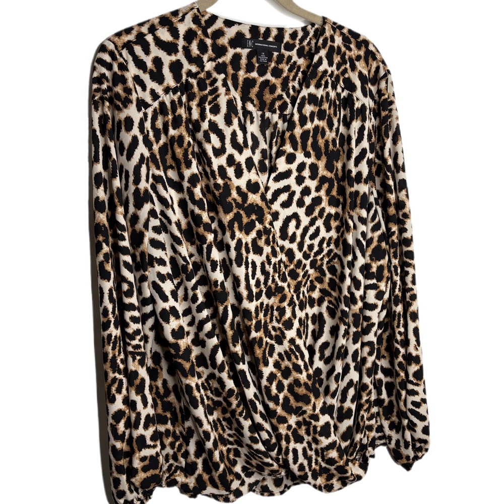INC 1X Animal Print Women's Top - Picture 3 of 11